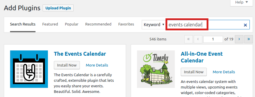 Event Calendar Plugin, Installing Event Calendar