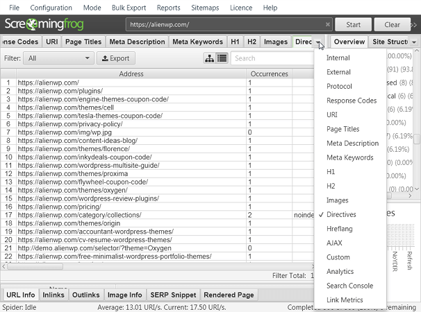 Screaming Frog - SEO Spider - AlienWP